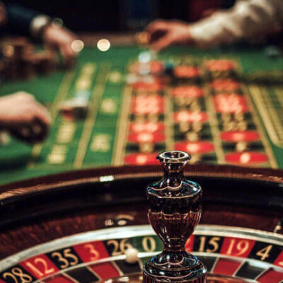 Roulette is a casino game named after the French word meaning little wheel which was likely developed from the Italian game Biribi. In the game, a player may choose to place a bet on a single number, various groupings of numbers, the color red or black, whether the number is odd or even, or if the numbers are high (19–36) or low (1–18).