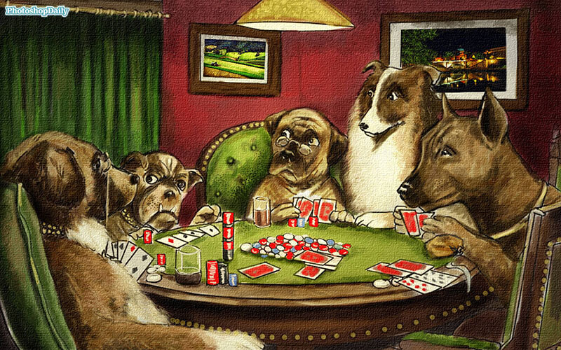 مجموعه نقاشی سگ های پوکرباز – Dogs Playing Poker