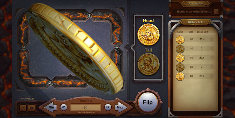 این بازی شیر یا خط کازینو، بسیار ساده است: مبلغ را تنظیم نموده و سپس یک سمت سکه را انتخاب کنید.