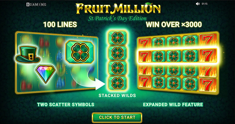 بازی اسلات کازینو آنلاین میلیون میوه نسخه سنت پاتریک