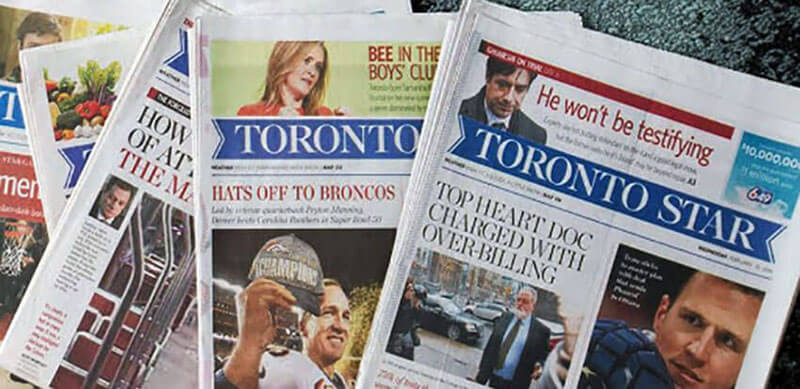 روزنامه تورنتو استار یکی از منابع خبری محبوب در کانادا است