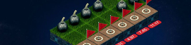 در بازی مین روب پرچم نماد موفقیت و انفجار بمب نمایانگر شکست می باشد